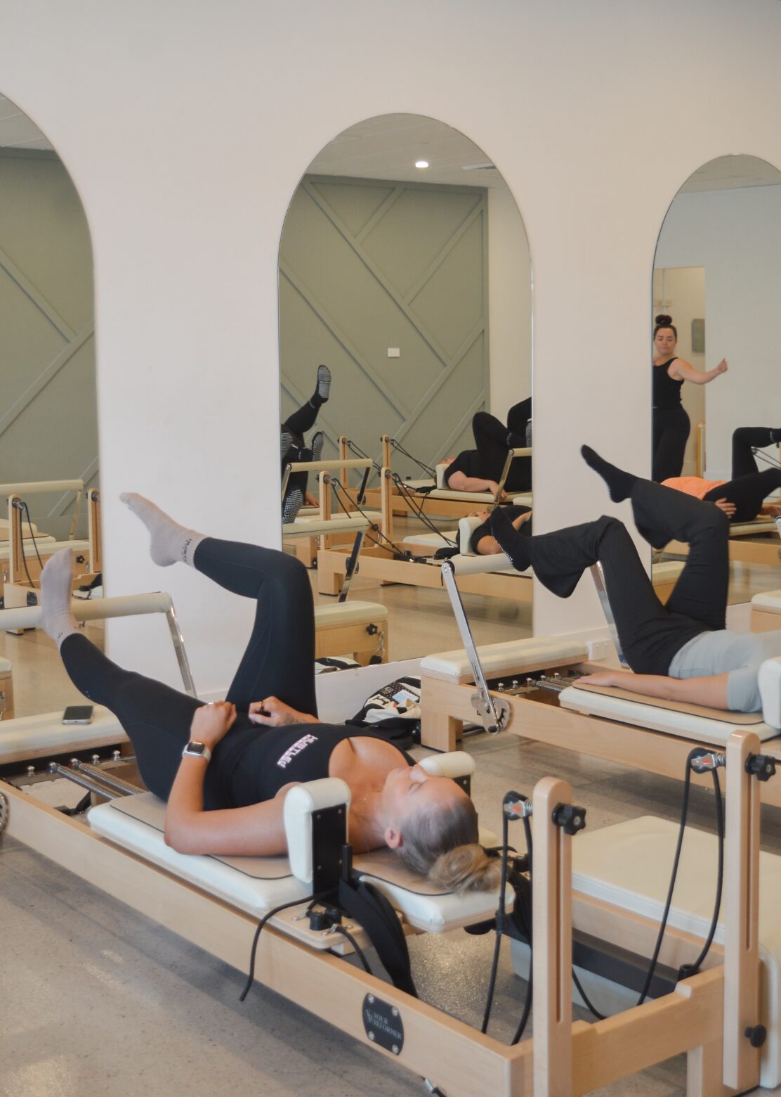 Pilates reformer studio content shoot by AERI Socials